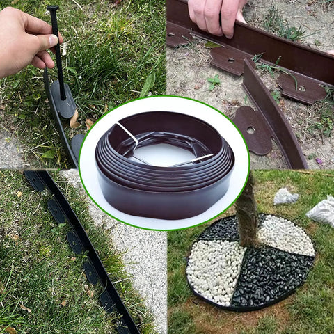 Black Garden Edging Set 16.4 Feet Long With 15 Edging Pieces And 15 Landscape Fixing Spikes Two Inches Tall For Flower Beds Borders Lawn Edging And Landscape Projects Easy Install DIY Friendly No Fuss