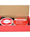 Open box showing Solder Wire and Rosin Paste Flux Kit for PCB Soldering and DIY Projects 60-40 Tin Lead Rosin Core Wire 1mm 100g and Rosin Flux Paste