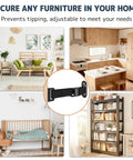 Heavy Duty Anti Tip Furniture Anchors With Tough As Nails Base And No Sweat Quick Release Wall Safety Kit Secures Bookshelves Up To 500 Pounds For Foolproof Home Setup in various home settings.