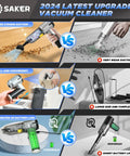 Comparison of 2024 handheld cordless car vacuum with 17,000 Pa suction, mini air duster, foldable design, and brushless motor.