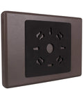 Hardy Emergency Lighting Fixture With 90-Minute Battery Backup, bronze die-cast back plate shown from side angle