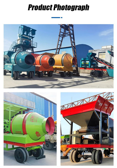Pro Grade Small Concrete Mixing Plant For Warehouse Floors For Floor Pouring And Ultra Flat Surfaces Eco Friendly Green Construction Flexible Layout Portable Mobile Concrete Mixer For Durable Smooth Warehouse Floors, mobile drum mixer on wheels