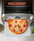 14-Inch Indoor Pizza Oven With 850°F High Heat, electric countertop pizza oven, baking a pepperoni pizza, includes pizza stone