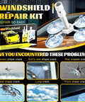 Fast Windshield Chip And Crack Repair Kit Four Pack For Cars with suction cups and illustrated crack types