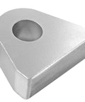 Weld On Shackle Clevis Mounts 1 Inch Thick Steel Pack Of 2 For Direct Weld On Bumper Frame Use, 2.84 Inch Wide And 2.44 Inch Tall With 0.90 Inch Round Holes, Heavy Duty Dual Mounts, angled steel clevis mount close-up
