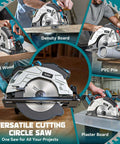 Ecarke cordless circular saw, 7-1/4 inch blade, laser guide, 0-45 degrees bevel, includes 2 blades, for wood