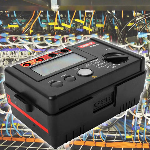 Insulation Resistance Megohmmeter 1000V Tester With 0-5 Gohm Range And Backlit 2000 Count LCD, Measures Up To 1000 Mohm At 750V, High Voltage Electrical Tester Compatible With Standard Banana Leads