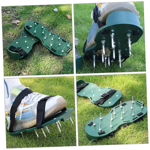 Replacement Lawn Aerator Shoes Spikes 20 Metal Pegs for Grass Shoes on Lawn in Use