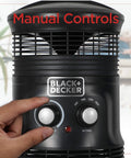 Manual controls on 360 Degree Surround Desk Heater And Fan For Office And Home Use Two Heat And Fan Modes
