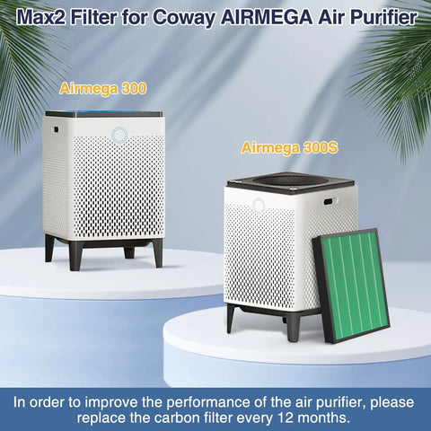 Airmega 300S with Replacement Filter For Airmega Max2 300S Air Purifier With HEPA And Activated Carbon Two In One AP-1515-FP