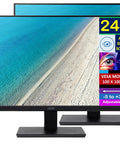 Two Pack 24 Inch FHD IPS Monitor With 120 Hz Refresh Rate And 4 ms Response Time, Anti Glare Display, Smooth Gaming With Adaptive Sync