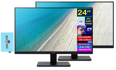 Two Pack 24 Inch FHD IPS Monitor With 120 Hz Refresh Rate And 4 ms Response Time, Anti Glare Display, Smooth Gaming With Adaptive Sync