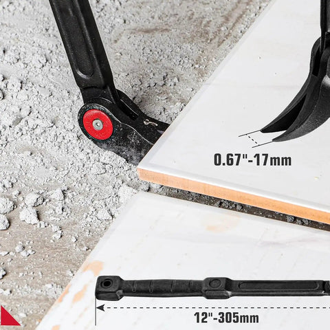 Heavy Duty 18 Inch Extendable Pry Bar Featuring Adjustable Indexing Leverage For Stubborn Tire Beads Quick Rim Cleaning Crafted From CRV Steel With Sure Grip For Every Auto Shop Grind, showing details on rubber bead breaking.