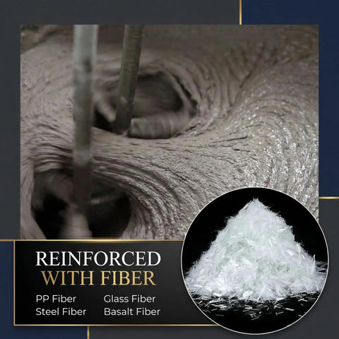 Mixing concrete with Ten Pound Fiberglass Reinforcement For Concrete And Mortar Mix, White Fibers For Seepage And Crack Resistance