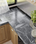 Grey Marble Peel And Stick Vinyl Floor Tiles 24 Pack Waterproof 12x12 Self Adhesive Floor Tiles for kitchen countertop upgrade