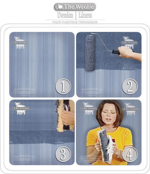 Faux Painting Starter Toolkit For Beginners Full Sized 9.75 By 5 Inch Set With Three Quarters Inch Nap Sheepskin Tools USA Made