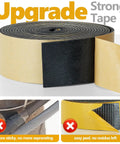Self Adhesive Pipe Insulation Tape For Outdoor Water Lines 2 Inch By 16.5 Ft Foam Wrap Black Weatherproof Roll Display