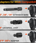 Adapters of Upgraded 8 Piece Torque Wrench Set With 1/4 3/8 And 1/2 Inch Drives Click Style Pro Grade Accuracy for bike repair