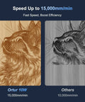 Laser engraving comparison showing cat image etched by Laser Master 2 Pro S2 10W Desktop Laser Engraver And Cutter Boss Level Power.
