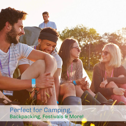 Group of friends enjoying outdoor gathering near Two Person Camping Tent With Rain Fly And Carry Bag Ultralight Pop Up Shelter.