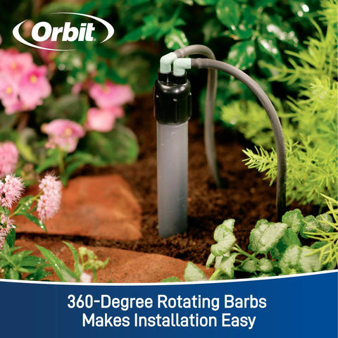 2 Port Full Flow Drip Irrigation Manifold For No Fuss Precise Watering With One Quarter Inch Tubing in garden setup