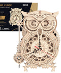 Owl 3D Wooden Puzzle Clock Kit For Adults And Kids Desk Clock Model For Home Decor, wood owl clock with gears