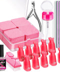 Must Have Pro Grade Gel Nail Polish Remover Tools Kit with soak off clips, lint free wipes, cuticle nippers, nail files, oil