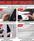 Steps to use Lexus Eminent White Pearl 085 Touch Up Paint Kit For Scratches including cleaning, shaking, applying, and layering.