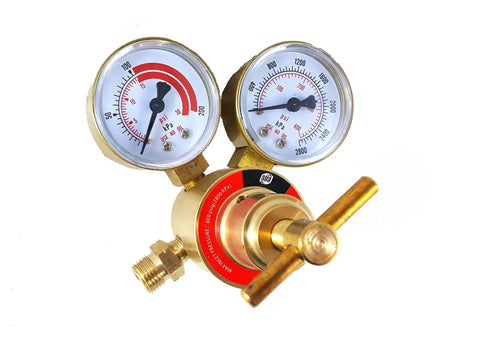 Acetylene Regulator Gas Gauge CGA-200 With Rear Connector For Welding, LDB Series, Heavy Duty Build, front view