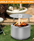 Heat Deflector For Yukon 27 Inch Fire Pit Portable 304 Stainless Steel Diffuser With Carry Handle on outdoor fire pit