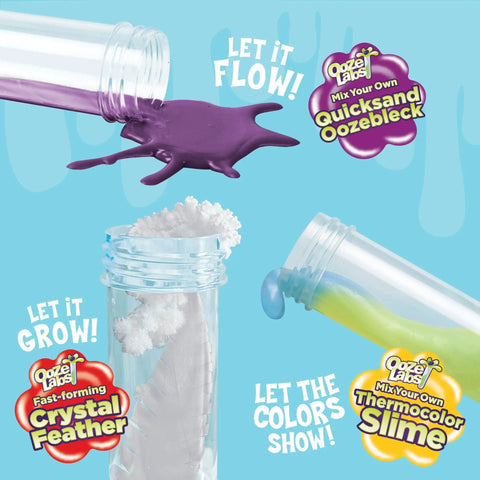 Big Box Of Ooze Labs Science Kit With 5 Safe Fun Experiments Slime Crystal Feather Instant Snow Oobleck Test Tubes illustration