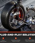 Nissan Altima And Rogue 2.5L CV Axle Shaft Assembly Beefy Replacement Fits 2007 To 2013 Altima Automatic CVT 2008 To 2013 Rogue FWD And 2014 To 2015 Rogue Select 1 Pair shown in installed state on vehicle wheel assembly.