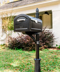 All Weather Aluminum Mailbox Post Built For Outdoors With A Tough As Nails Lightweight Feel, Powder Coated Finish, Model 7510B10 Black