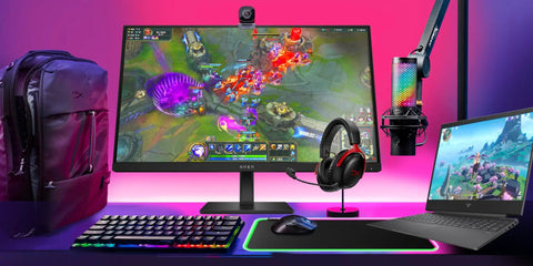 Pulsefire Haste 2 Wired Gaming Mouse Ultra Light 53g With 8000Hz Polling Rate Precision Sensor on gaming desk setup.