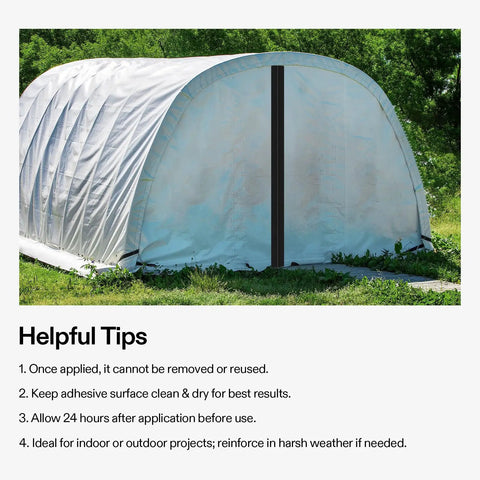Pro Grade Heavy Duty Self Adhesive Zipper Door For Debris Barriers 3 Inch By 7 Foot Peel And Stick Double Sided on outdoor tent