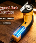 Upgraded Cordless Electric Box Cutter With Self Sharpening Blades And Safe Lock For Easy Cutting Cardboard, Leather, Plastic with Type-C charger
