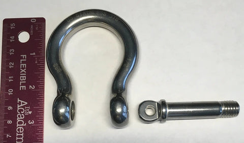 Heavy Duty Marine Grade Stainless Steel 316 Forged Bow Shackle 12Mm Working Load Three Thousand Four Hundred Pounds Rock Solid Corrosion Resistant Yacht Rigging Hardware For Docklines