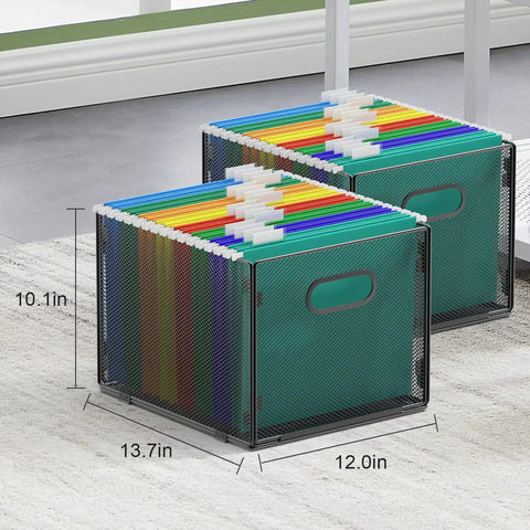Premium Mesh Hanging File Organizer Box Set Featuring Collapsible Structure And Rugged Carry Handles For Letter Size Documents Magazines And Notebooks Keeping Your Space Hella Neat And Seriously Stress Free