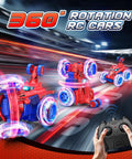 Rechargeable RC Car For Kids With 360 Flips 4WD Stunt Vehicle With Bright LED Lights Totally Rad Outdoor Toy Gift on track