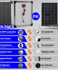 50W 24V Solar Panel Kit With MPPT Charge Controller And Adjustable Bracket comparison chart of features and benefits