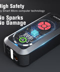 Beefed Up Jump Starter With Air Compressor And Tire Inflator 150 PSI Portable 12V Jump Box LED Display and Controls