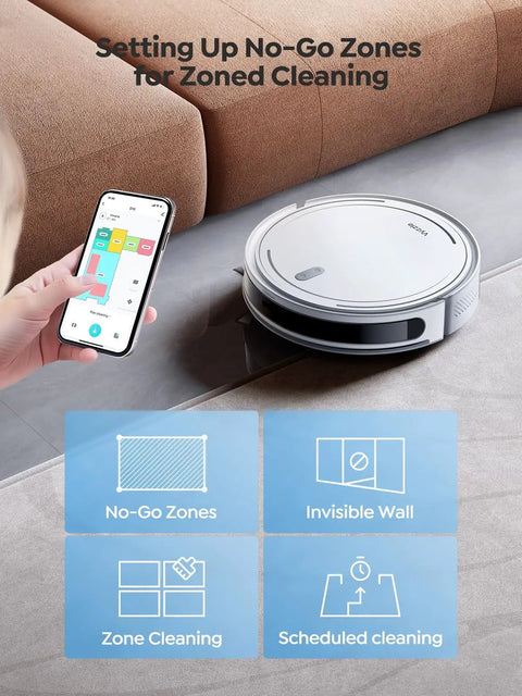 3-In-1 Robot Vacuum And Mop With Boss 5000Pa Suction LiDAR Navigation And Smart Mapping shown with mobile app control