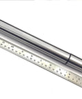 Side view of MT4 precision steel lathe alignment test bar mandrel; 380 mm polished chrome rod with black end collar.