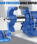 Heavy Duty 4 Inch Bench Vise With 360 Degree Swivel Base And Anvil featuring a high-precision scale, round scale display
