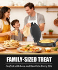 FineMade 10 Inch Electric Roti Maker Machine With Precision Temp Control Detachable Handle Black in use with family making flatbreads.