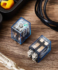 Four Pack DC 12V General Purpose Relays, 8 Pin DPDT Electromagnetic Power Relay, 10A, Plug In Design for DIY and Industrial Use