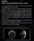 7 Inch Round LED Headlights Upgrade size chart and installation note