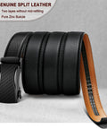 Mens Ratchet Belt Leather Adjustable Slide Belt For Dress Casual Wear 1.38 Inch Width With 32 Notches And Quarter Inch Micro Adjustments Cut To Fit Buckle From 32 To 38 Inch Waist Great Gift, rolled view.