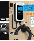 Portable EV Charger With NACS Plug For Home Garage Or Road Trips Featuring 32A Up To 40A 12KW fast charging wallbox with LCD display.