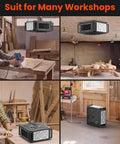 270 Degree Intake Air Filtration System For Woodworking Shops And Garages Ceiling Mounted Dust Collector in workshop